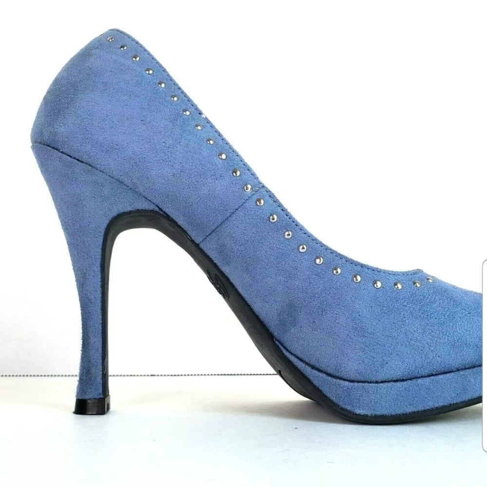 Platform heels blue studded 9.5 - Picture 3 of 4